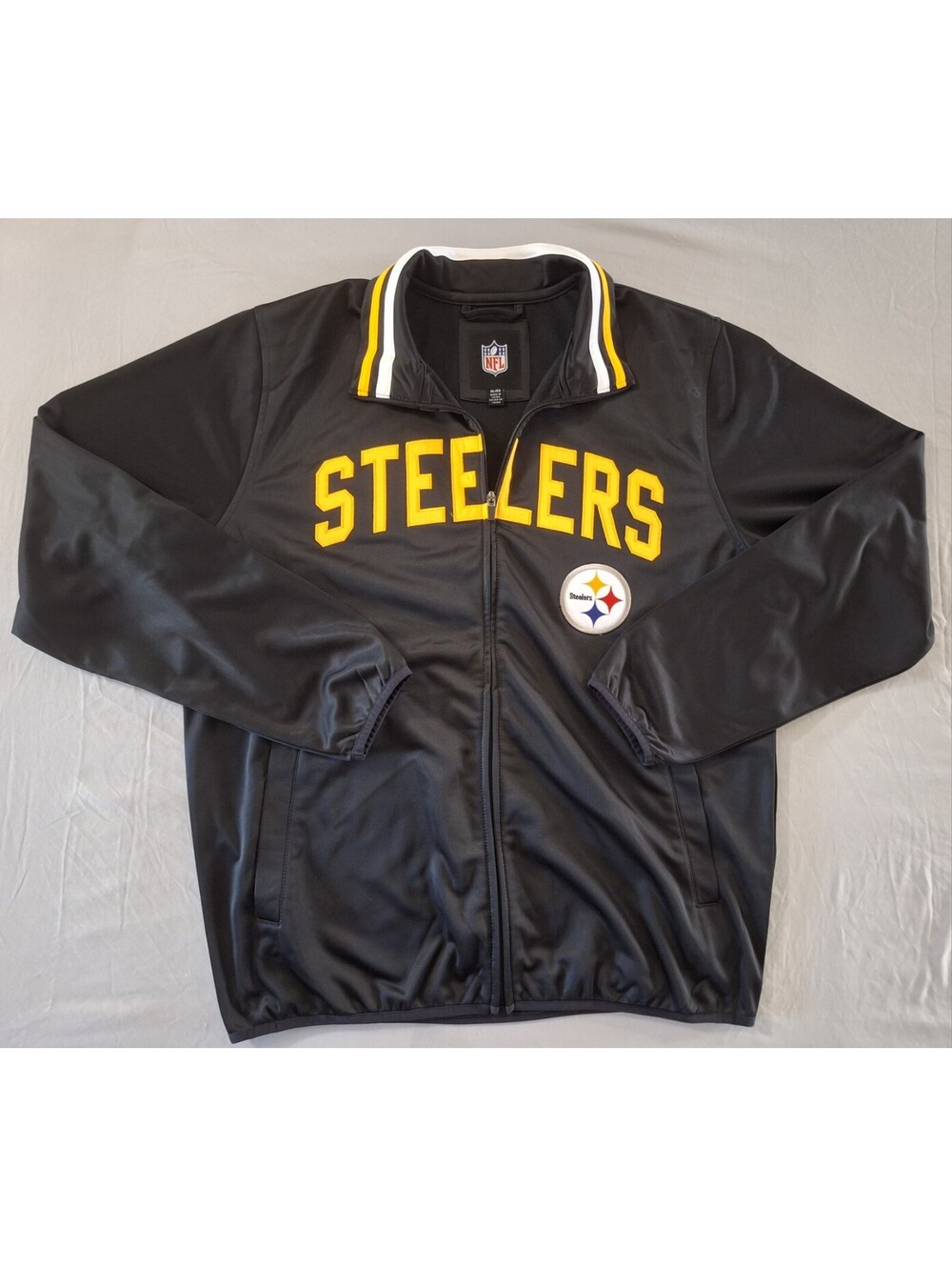 PITTSBURGH STEELERS Black G-lll Full Zip Track Jacket NFL Team XL Football EUC